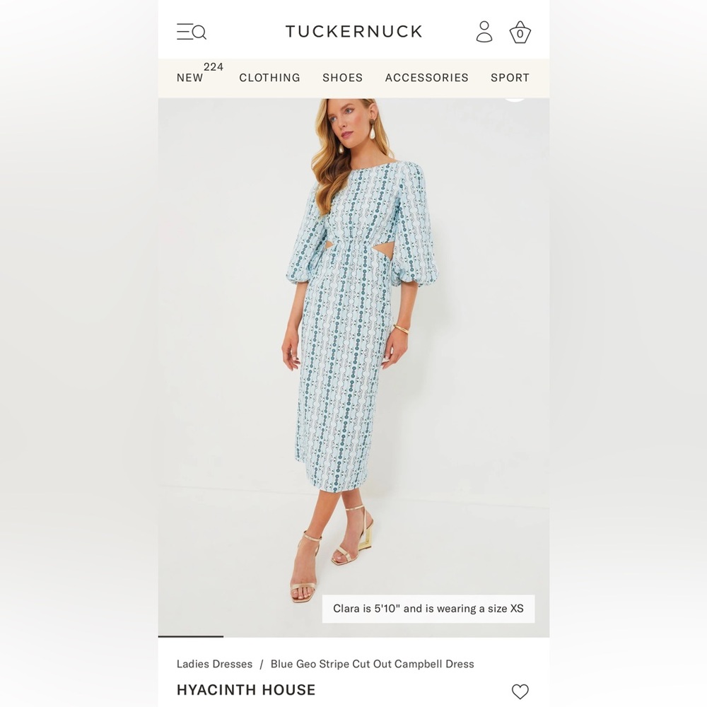 Hyacinth House blue geo stripe Campbell dress